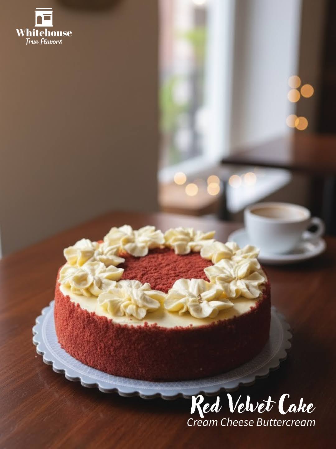 Red Velvet Cake with Butter Cream Petals
